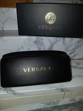 Versace Authentic Black Hard Eyeglass Case With Rare Versace Cleaning Cloth