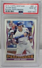 2015 topps Heritage Pop 11 JAVIER BAEZ RC ROOKIE CARD PSA 10 GEM MINT