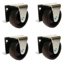 2 Inch Low Profile Trundle Casters Wheels Cabinet Roll Out Bed    Set of 4