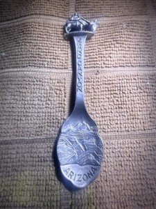 Grand Canyon Arizona Souvenir Pewter Spoon Pack Mule Finial by Fort
