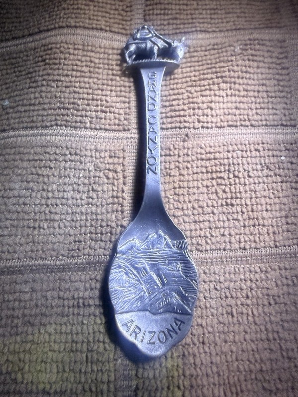Grand Canyon Arizona Souvenir Pewter Spoon Pack Mule Finial by Fort