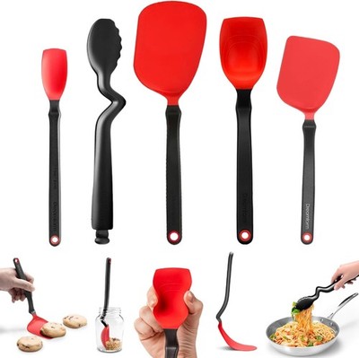 Everyday Kitchen Essentials (Red) - Clongs Lite Click Lock Tongs, Supoon & Mini