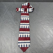 Stafford Executive Blue Red Geometric Mens Tie 100 Silk 57 x 4 Necktie