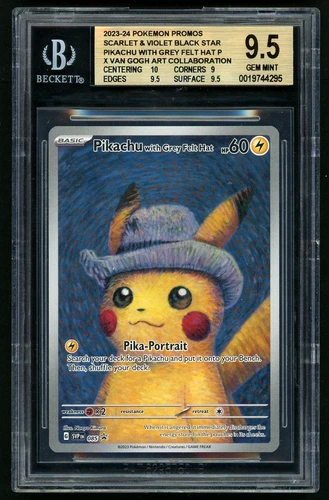 2024 Pokemon S&V Black Star Promos Pikachu w Grey Felt Hat (Van Gogh) BGS 9.5