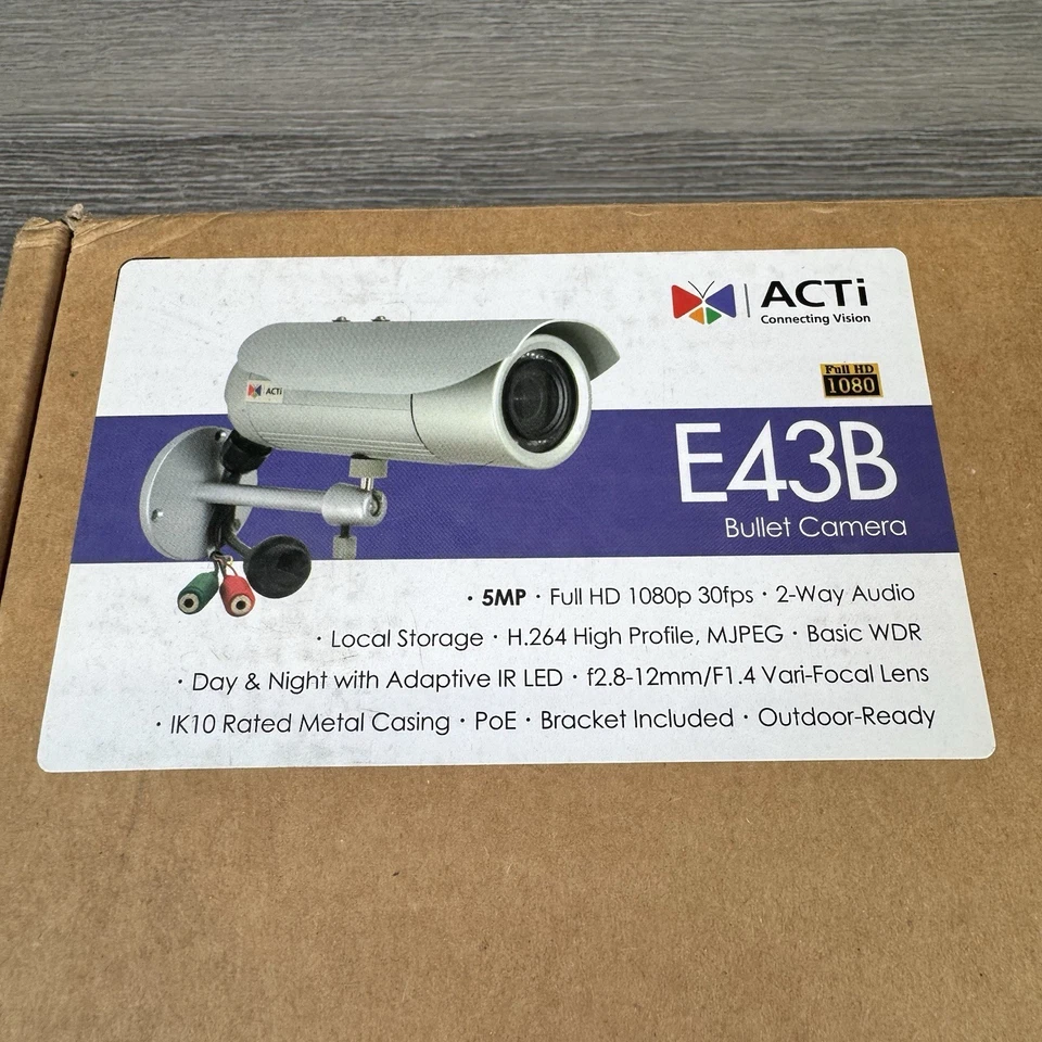 ACTi E43B 5MP Outdoor Bullet Camera Full HD 1080p - Image 2 of 4