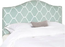 Connie Bluestone Moroccan Pattern Camelback Headboard - Silver Nailhead (Full)