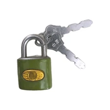 Vintage Small GREEN ILCO Padlock with 2 Keys