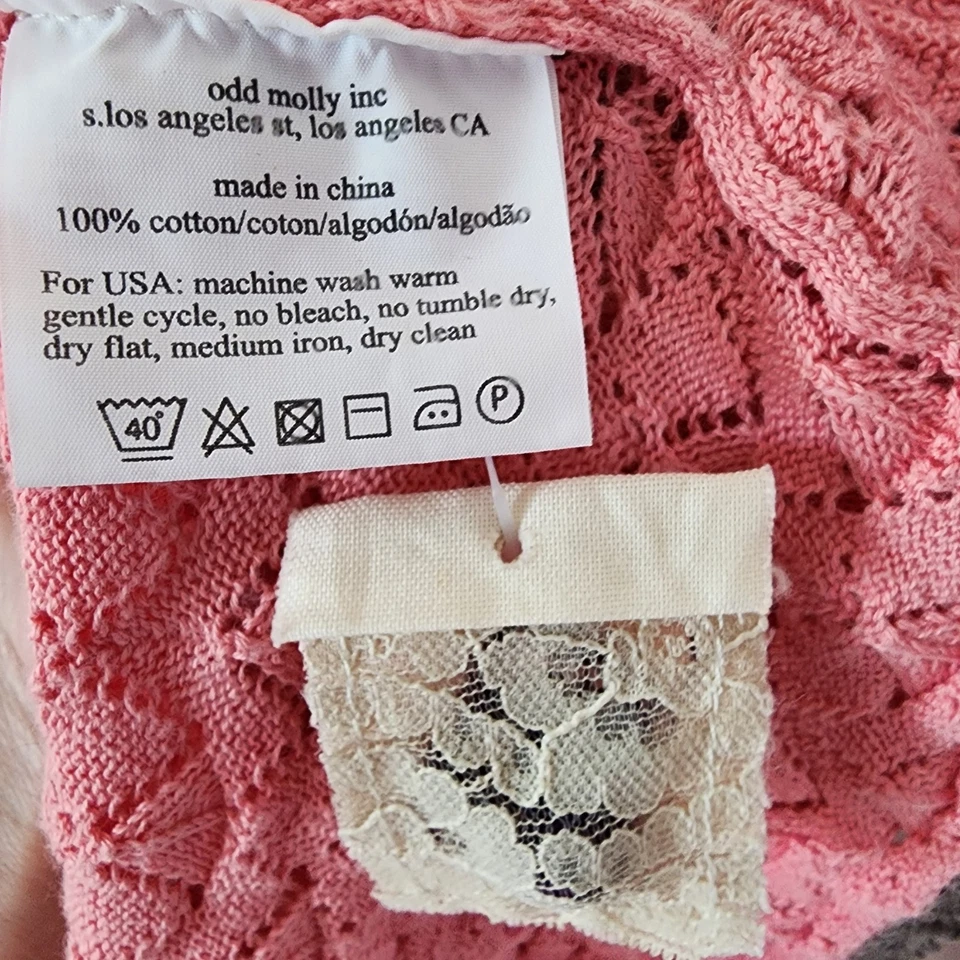 Cárdigan Suéter Tejido en Niveles Y2k Cottage Boho Shabby Chic Extraño Molly Talla 1 Rosa Foto 4 de 4