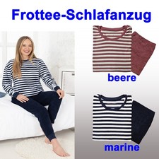 Frottee Da Schlafanzug Nachtw. Pyjama lang Frieda bequem warm Gr. ```S M L XL´´´