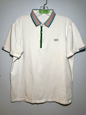 Men s BOSS Hugo Boss Green Label White Regular Fit Polo Shirt XL Striped Collar