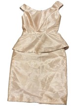 NWT Alfred Sung Pink Off-Shoulder Cocktail Dress sz 0 Peplum