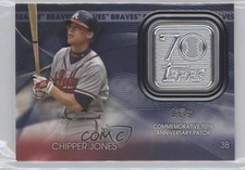 2021 Topps 70th Anniversary Manufactured Logo Blue Chipper Jones Patch HOF d4m