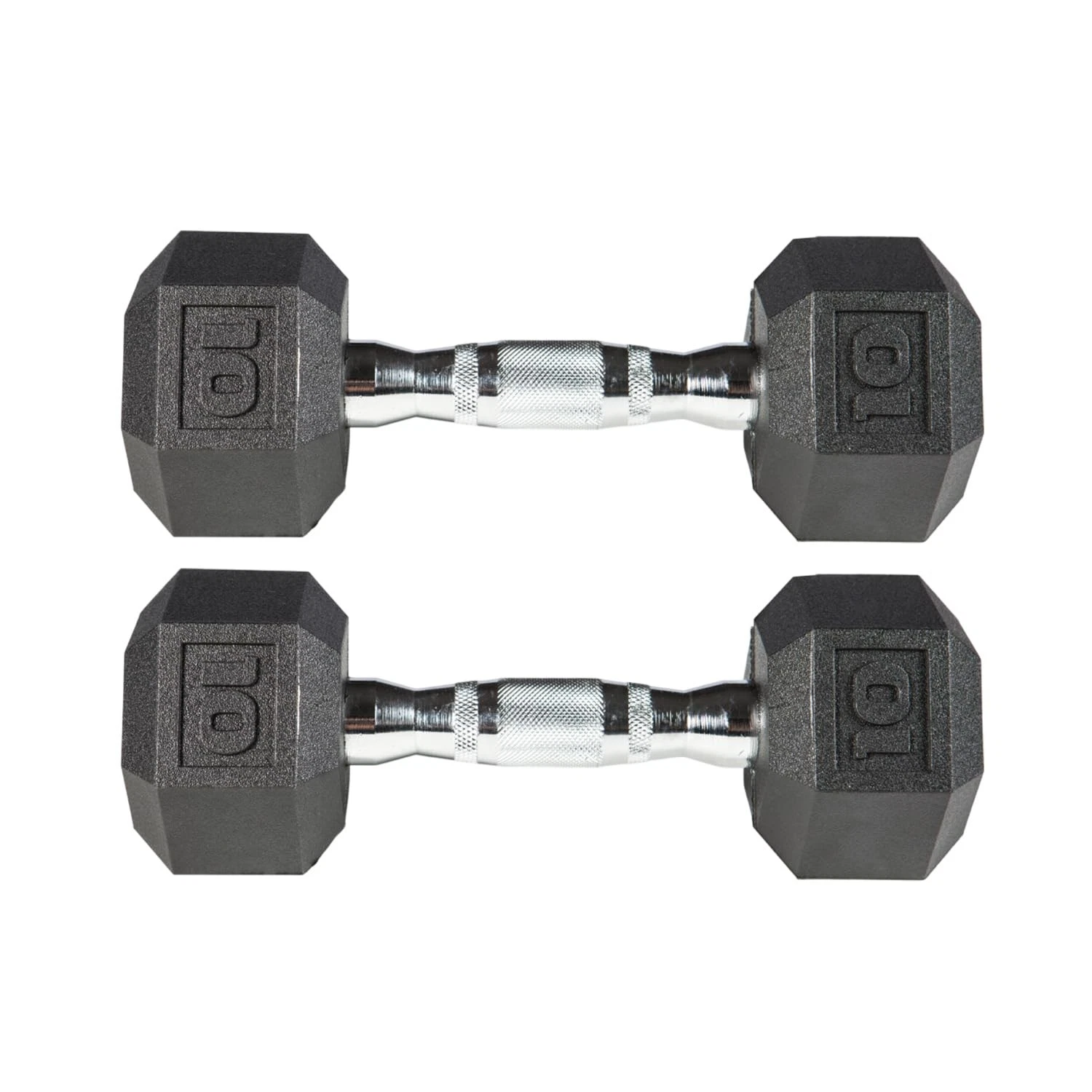 York Barbell PVC Hex Dumbbell with Chrome Ergonomic Handle – 10LB Pair,
