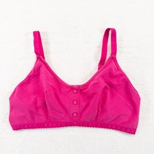 Savage X Fenty Womens Bralette 2X Pink Cotton Blend Buttons Logo Band Wireless 