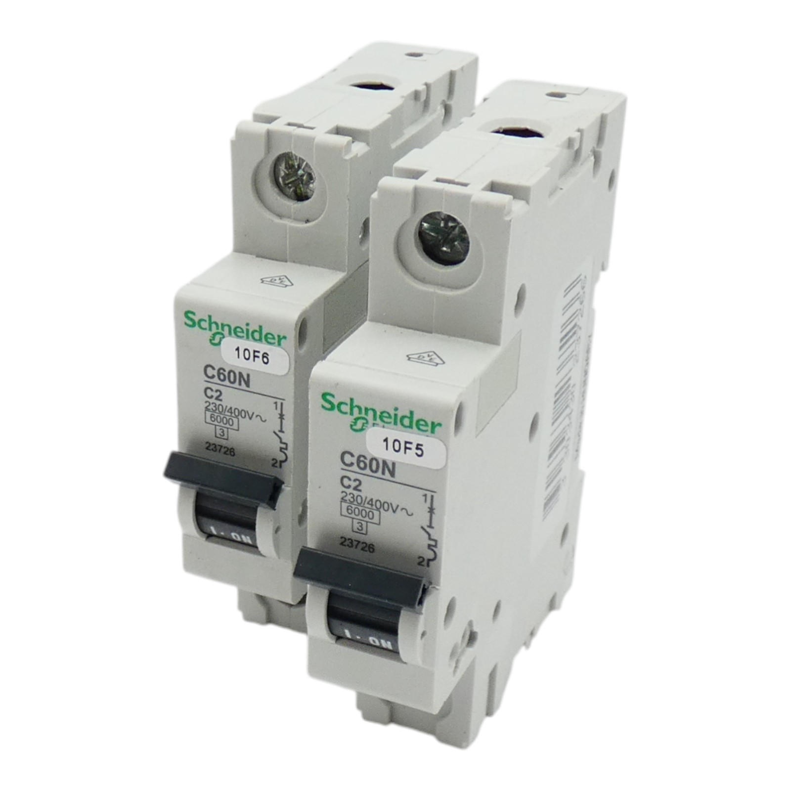 2x Schneider Electric C60N C2 Leitungsschutzschalter / Circuit breaker -used-