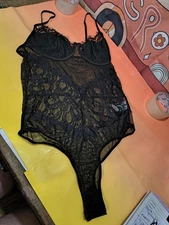 Kitty-Kitty Black Lace Size XL Sexy Teddy