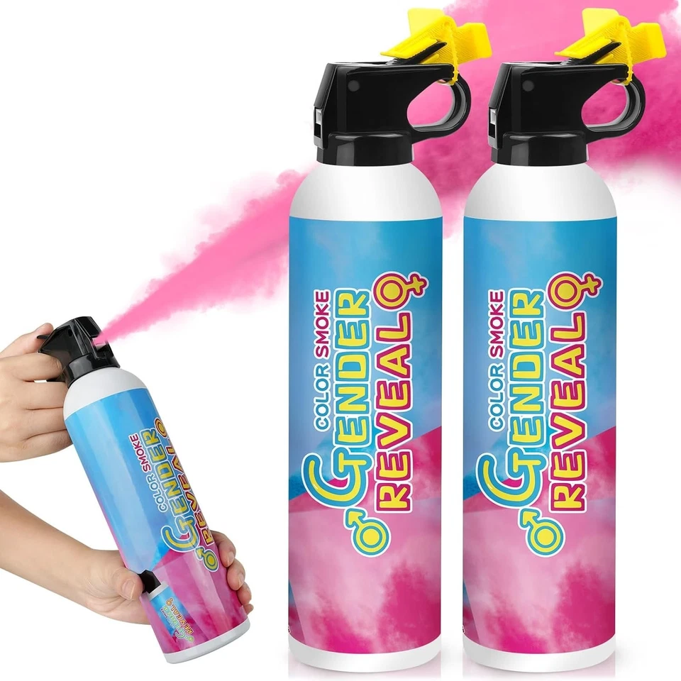 Merear Large Gender Reveal Fire Extinguisher  2 Packs Blue+2 Packs Pink=4packS - Image 2 of 4