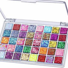 FANDAMEI 40 Colors Face Glitter, Paint Glitter Gel - 40 daylight colors