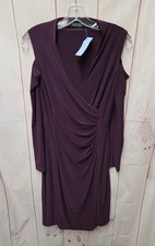Lauren by Ralph Lauren Size 4 Purple Cold Shoulder Womens Dress
