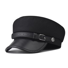Chauffeur Hat Newsboy Cap Beret Driver Costumes Captain-Hat One Size, Black-a