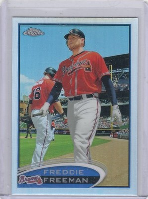2012 Freddie Freeman Topps Chrome 2nd Year RERACTOR Parallel #19 Dodgers Braves