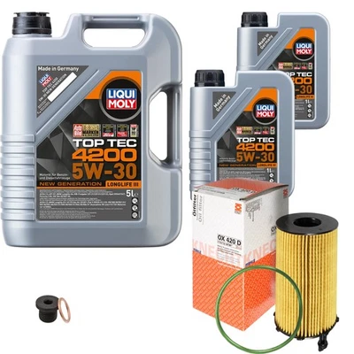 MAHLE, LIQUI MOLY MAHLE Ölfilter 7 L LIQUI MOLY Top Tec 4200 5W-30 für Audi A6 3.0 TDI quattro Q5