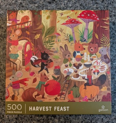 NEW Galison HARVEST FEAST 500 piece puzzle autumn fall Thanksgiving
