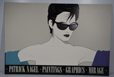 Vintage Patrick Nagel Art Print Fashionable Woman Reflective Sunglasses 1983