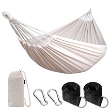 ANYOO Cotton Hammock Portable Camping Hammocks for Hanging 270 x 150, White