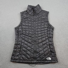 The North Face ThermoBall Eco Vest Womens Small Black Quilted Zip Insulated Logo