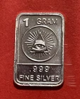 1 Gram Pure Silver Freemason God Eye Ingot! .999 Pure Silver!