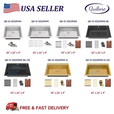 Quikore Multiple Sizes & Colors & Styles Drop In Single Bowl Kitchen Sink