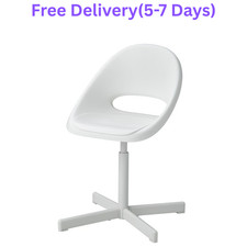 IKEA LOBERGET SIBBEN Children’s Desk Chair White Swivel Height Adjustable Study