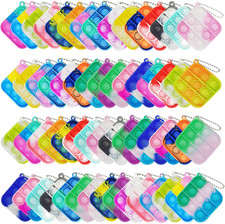 120 Pcs Mini Pop Bubble Fidget Toys, Silicone Keychain Small Pop Bulk for Party