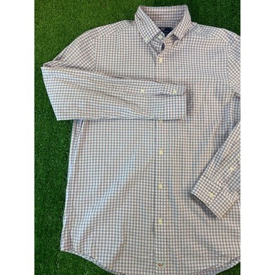 Vineyard Vines Mens Murray Shirt Blue Pink Micro Check Whale Logo Button Down M