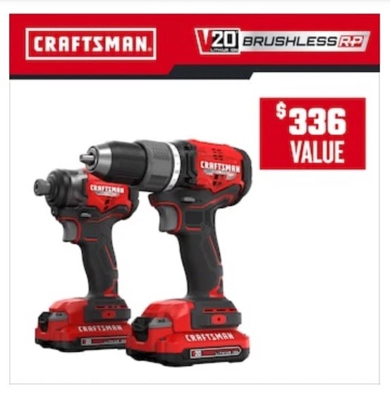 CRAFTSMAN V20 RP 20-volt Max 2-Tool Brushless Power Tool Combo Kit  - Image 2 of 4