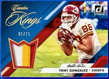 2019 Panini Donruss Canton Kings Studio Jersey #d 1/25 Tony Gonzalez, Chiefs HOF