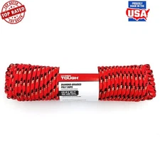 Multi-Purpose 3/8In x 100Ft Diamond Braided Polypropylene Rope Utility Tool New