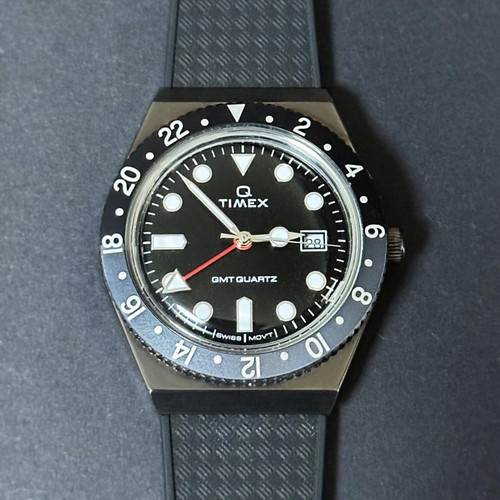 TIMEX Q Timex GMT TW2V38200 Watch Timepiece Black 38mm Quartz Authentic