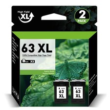 2x 63XL High Yield Black Ink Cartridge For HP OfficeJet 5222 5255 5258 5264