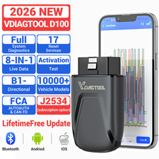 Vdiagtool D100 Bluetooth Obd2 Scanner All System Crank Sensor Throttle Relearn