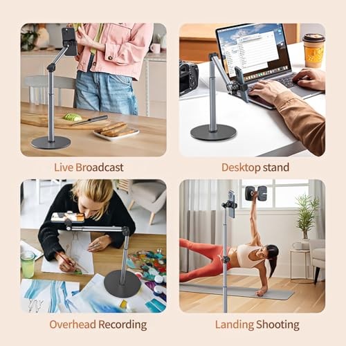 Heavy Duty Aluminum Overhead Tripod for iPhone, 12 in Long Phone Mount - Afbeelding 3 van 8