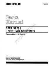 Caterpillar Cat 322B 322B L Track Type Excavator Parts Catalog Manual