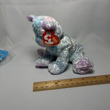 🩵 JAZ 💜 2004 Ty Beanie Babies Fuzzy Pastel Tie-Dye Kitty CAT *MWMT*
