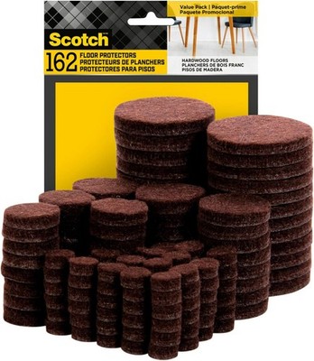 Scotch Felt Pads 162PCS Brown Felt Furniture Pads for Protecting Hardwood Floors