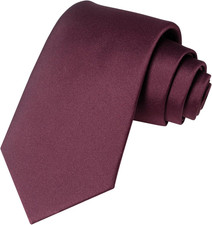 Solid Color Tie Mens Necktie for Business and Wedding