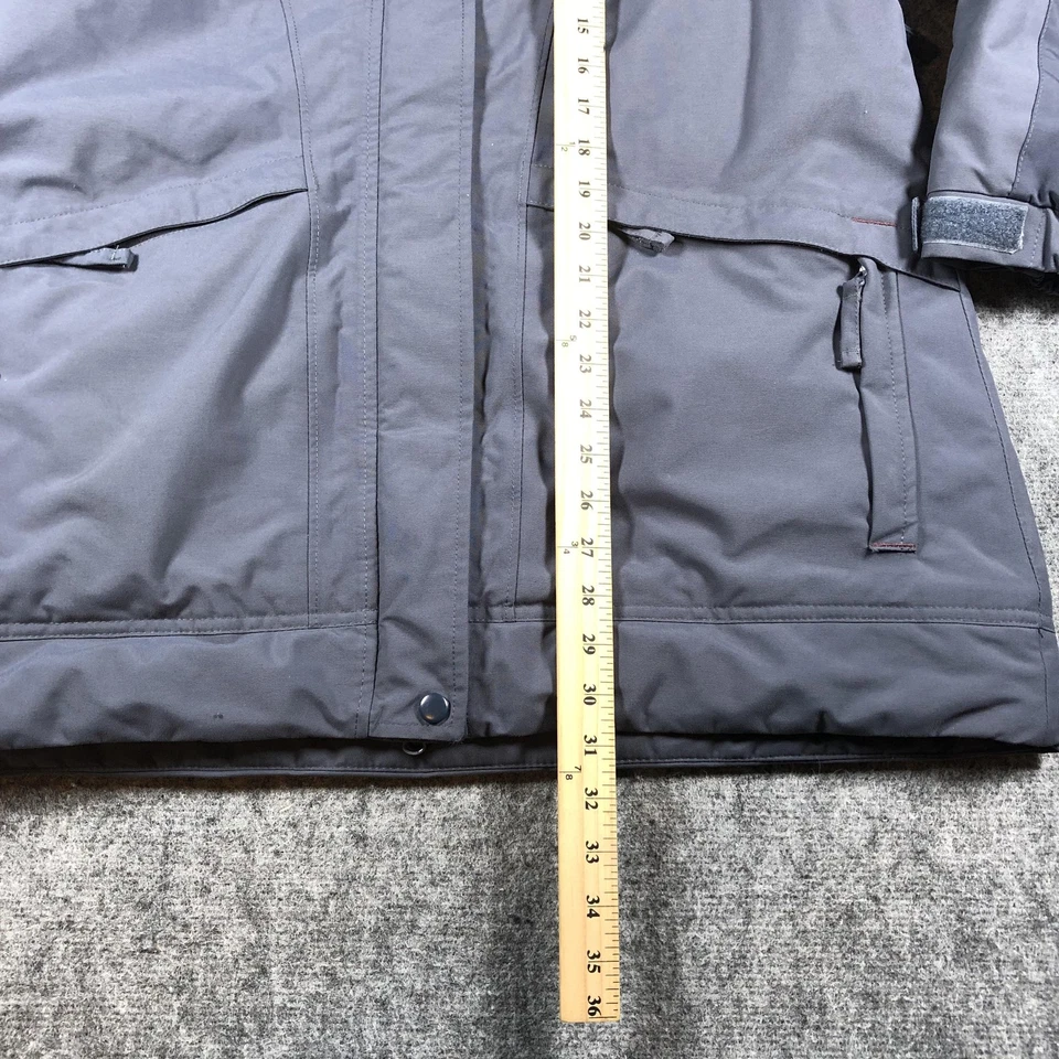 Chaqueta Duluth Trading Co Para Hombre Grande Gris Con Capucha Aislada Parka Nylon Bolsillos Foto 3 de 4