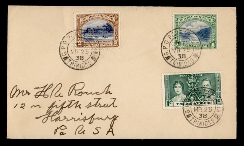 DR WHO 1938 TRINIDAD & TOBAGO TO USA R78655