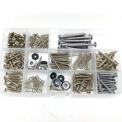 254PCS Guitar Screw Kit Assortment Guitar Spring Strap Buttons Tweezers (Silver) - Picture 4 of 12