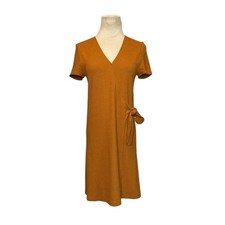 Madewell Golden Pecan faux wrap mini dress size XS